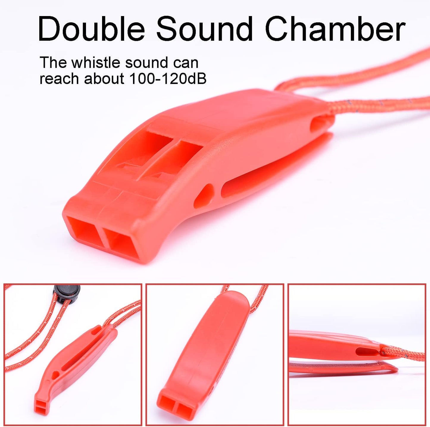 4 Pack Emergency Whistles with Adjustable Reflective Lanyard, Shrill Loud Safety Whistle for Outdoor Survival Hiking Camping Hunting Fishing Kayak Life Vest Jacket Boating Rescue Signaling (Yellow)