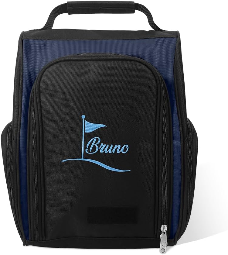 Embroidered Golf Shoe Bag Men Women Handle Strap Personalized Name Golf Shoes Carry Bag With Side Storage Pack Customized Birthday Gifts For Father Son Mother
