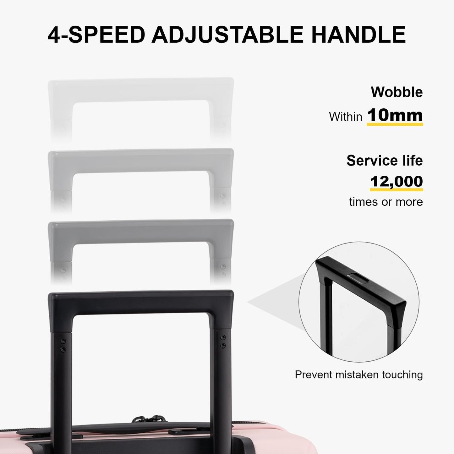 LEVEL8 Pink Suitcase with Spinner Wheels, Carry on Luggage Airline Approved, Suitcase for women Men, Lightweight Luminous Textured, Tsa Lock, 20 Inch