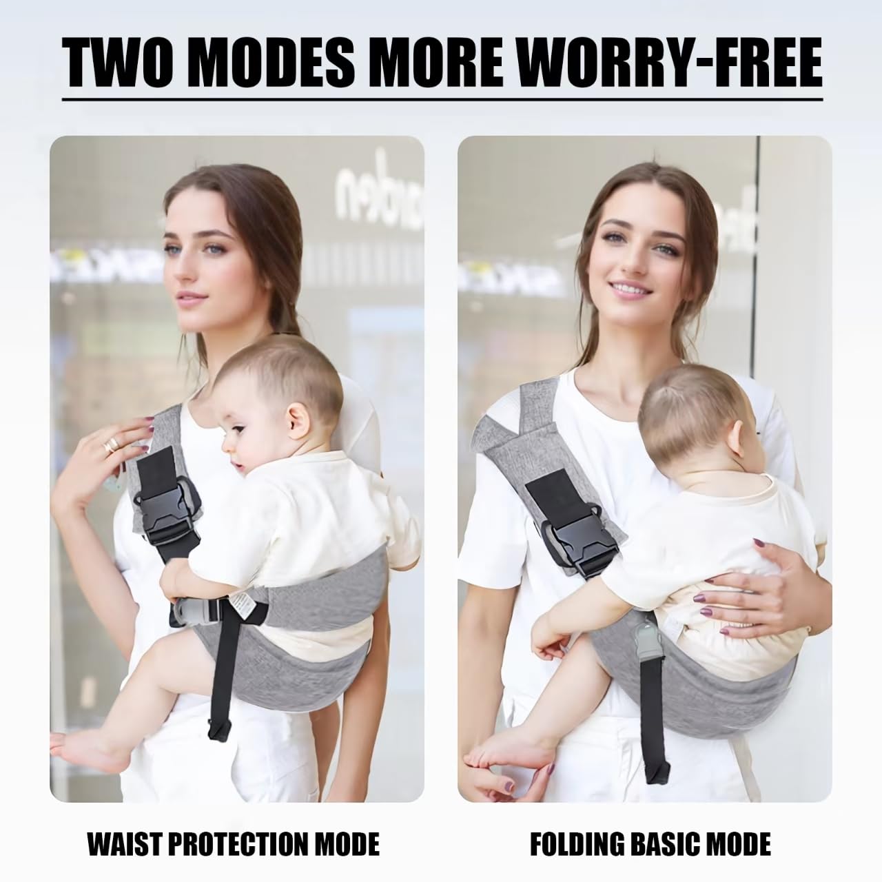Easy to Wear Baby Sling Carrier - Compact Toddler Carrier with Adjustable Strap, Soft Padding, Non-Slip Hip Seat for Infants and Toddlers (7-44 LBS, 6-48 Months)