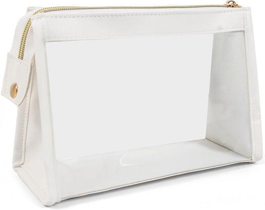Small Clear Makeup Bag, Waterproof Clear Travel Toiletry Bag Case Cosmetic Bag with Zipper Small Makeup Pouch Travel Bags for Toiletries Travel Essentials Car Organizer