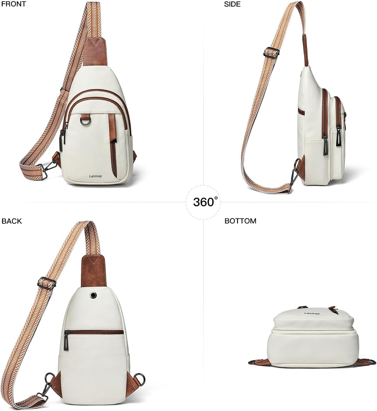 7L Sling Bag for Women Men Leather Small Sling Backpack Daypack Anti Theft Fanny Pack Crossbody Purse Travel