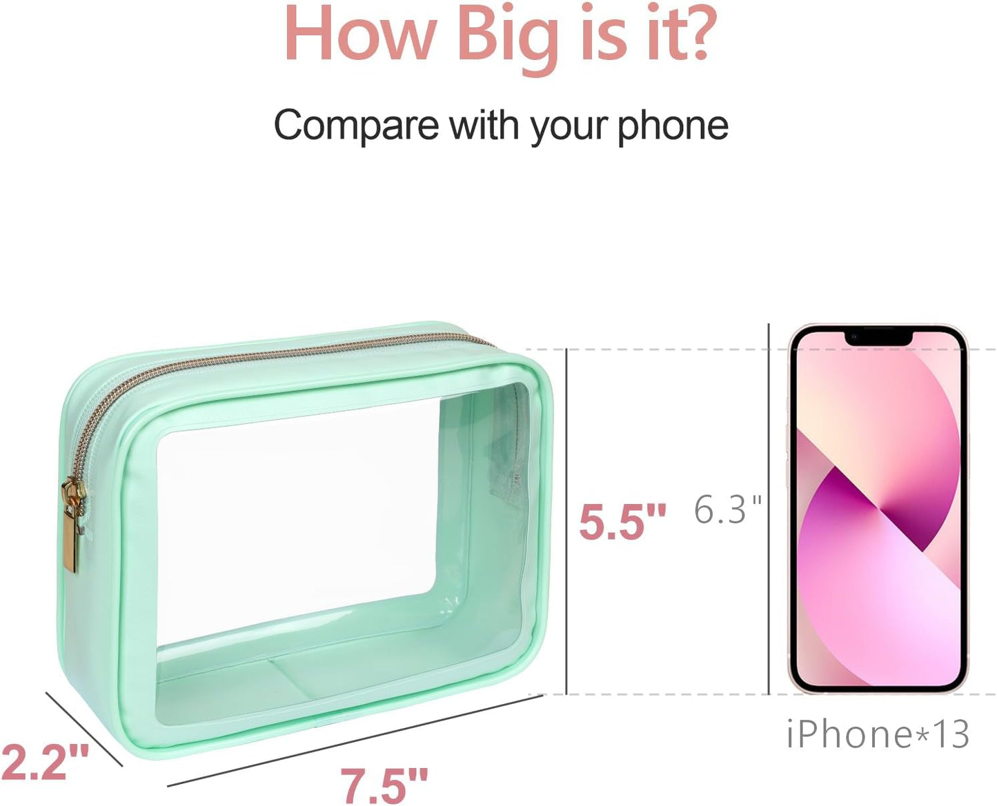 PACKISM TSA Approved Toiletry Bag - Upgrade Color-Edged Clear Makeup Bags, Clear Toiletry Bags For Traveling Fits Various Storage Needs