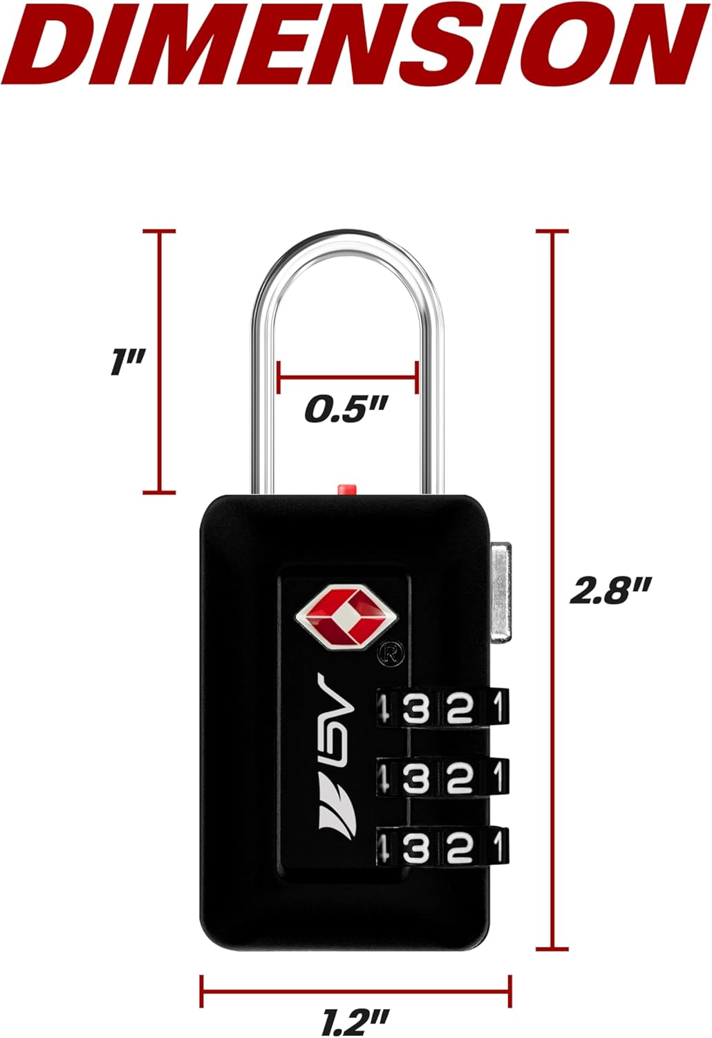 BV TSA Accepted Luggage Travel Lock, Set-Your-Own Combination Lock for School Gym Locker, Luggage Suitcase Baggage Locks, Filing Cabinets, Toolbox, Case (Black, 2 Pack)