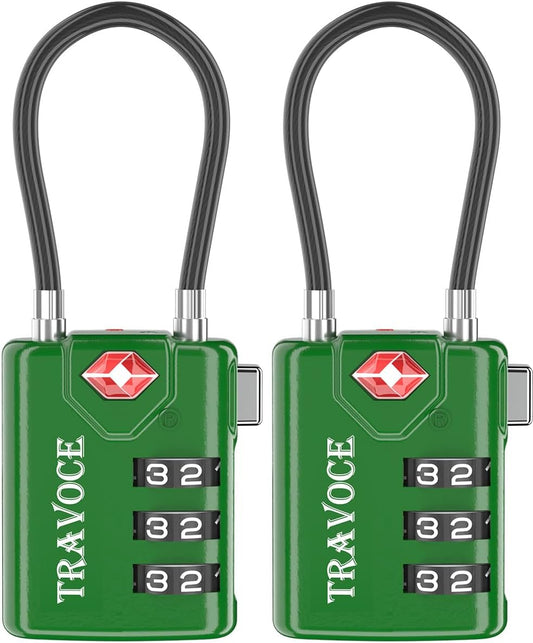 TSA Approved Luggage Locks, Travel Locks Which Also Work Great as Gym Locks, Toolbox Lock, Backpack and More 1,2,4,6 &10 pk (Army Green)