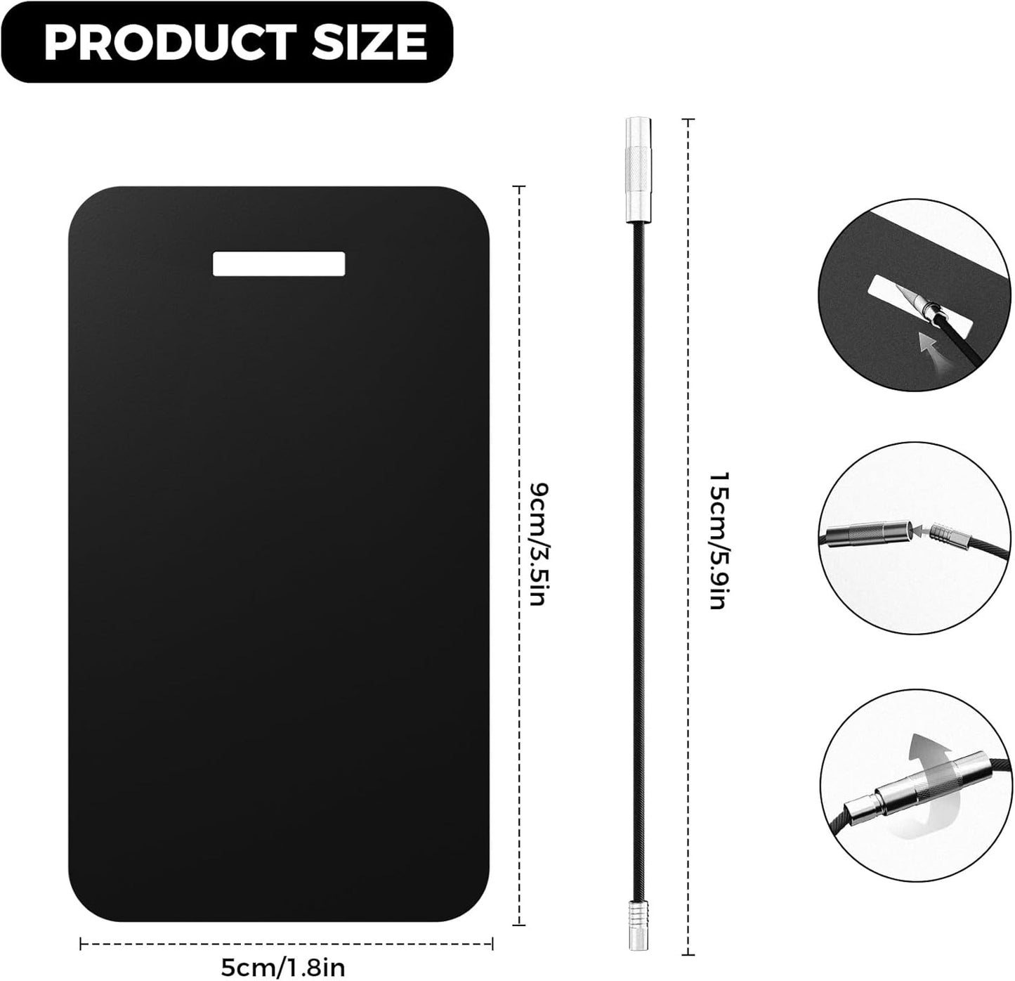 Personalized Luggage Tags, Custom Luggage Tags 4 Pack TSA Approved Double Sided Laser Engraving, Metal Luggage Tag for Suitcases with Stainless Loops, Name Tag for Bags, Backpacks (Black)