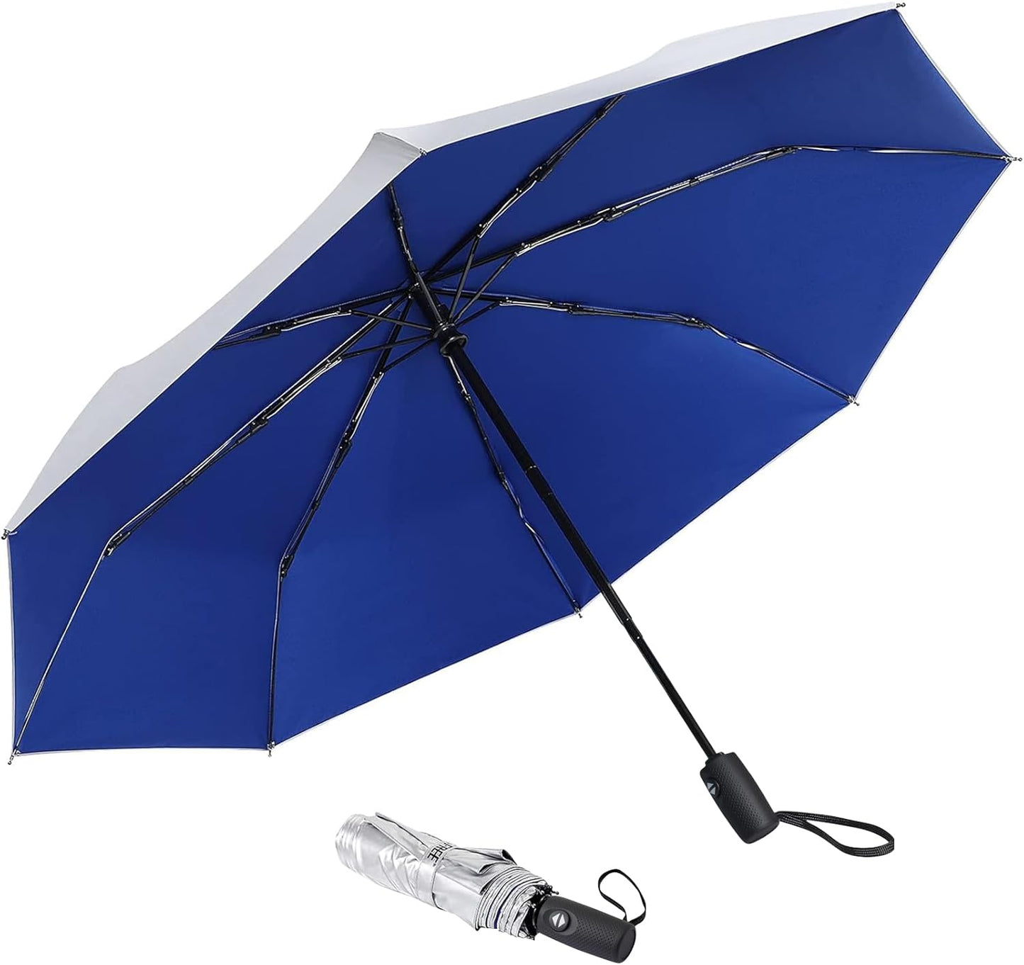 G4Free UPF 50+ UV Protection Large Travel Umbrella 42/46 Inch Auto Open Close Windproof Sun Blocking Umbrella