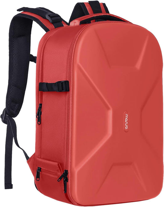 MOSISO Camera Backpack, DSLR/SLR/Mirrorless Photography Camera Bag 15-16 inch Waterproof Hardshell Case with Tripod Holder&Laptop Compartment Compatible with Canon/Nikon/Sony, Red