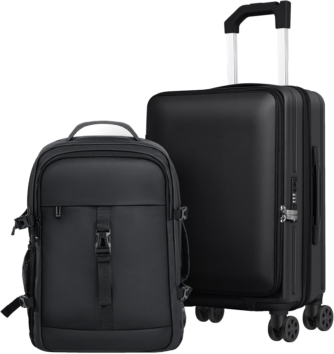 buy 0ne get 0ne free! Carry On Luggage Front Opening 20in Suitcase with TSA Lock PC Hardside Rolling Luggage Travel Suitcase, Small, Hardside Expandable Luggage with Spinner Wheels (Black)