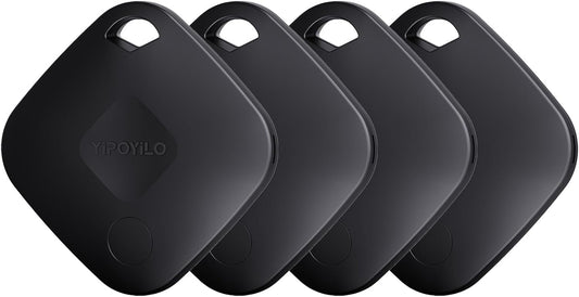 Real-time Positioning Air Tracker Tag, Key Finder, Work with Google Find Hub(Only for Android, Not for iOS), Bluetooth Tracker for Luggage, Backpack etc, 4 Pack Black