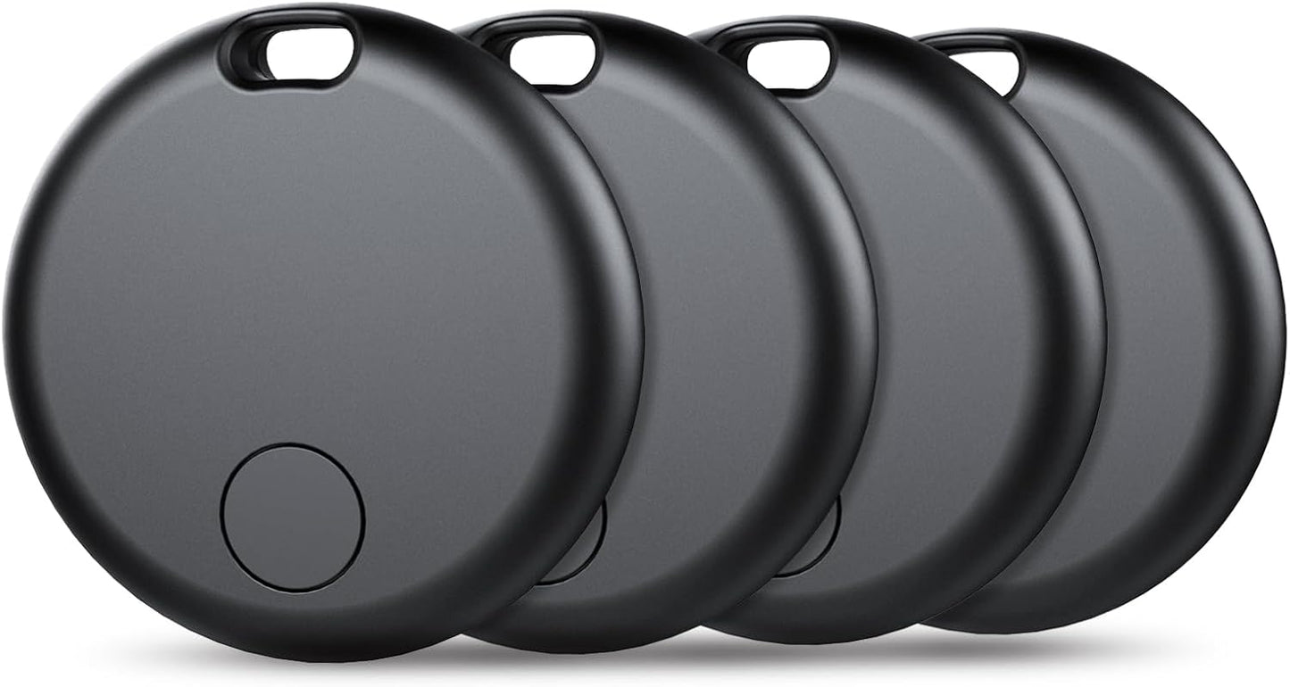 Air Tracker Tags-4 Pack: Smart Bluetooth Tracker, Item Finder Works with Apple Find My (iOS Only) App, Trakcer Tag Locator for Keys, Luggage, Satchel, Backpack etc. (Not for Android Devices)