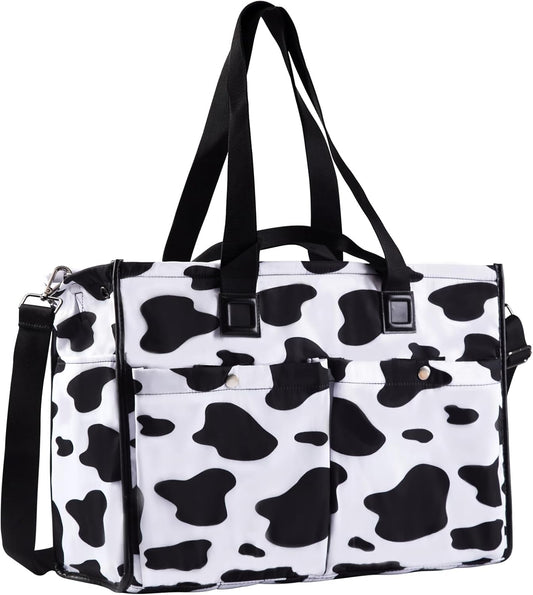 Closeable Tote Bag with 12 Pockets,Thick Bottom Support & Adjustable Strap,Water-Resistant