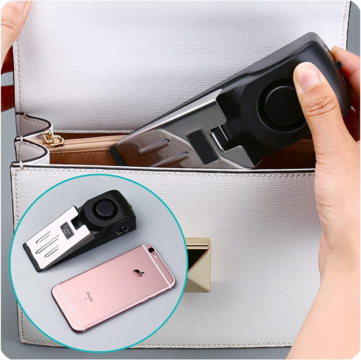 4 Packs Upgraded Door Stop Alarm Portable Wedge Door Stoppers Security Alarm 120db Entrance Alert Loud Door Stop Alarm for Travel Home Apartment or Dorm (4 Packs)