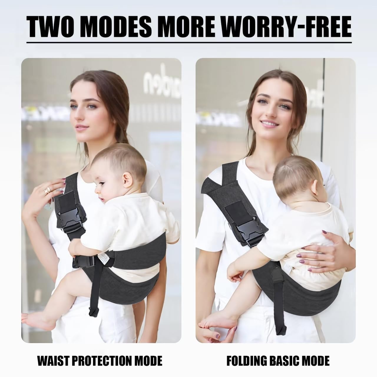 Easy to Wear Baby Sling Carrier - Compact Toddler Carrier with Adjustable Strap, Soft Padding, Non-Slip Hip Seat for Infants and Toddlers (7-44 LBS, 6-48 Months)