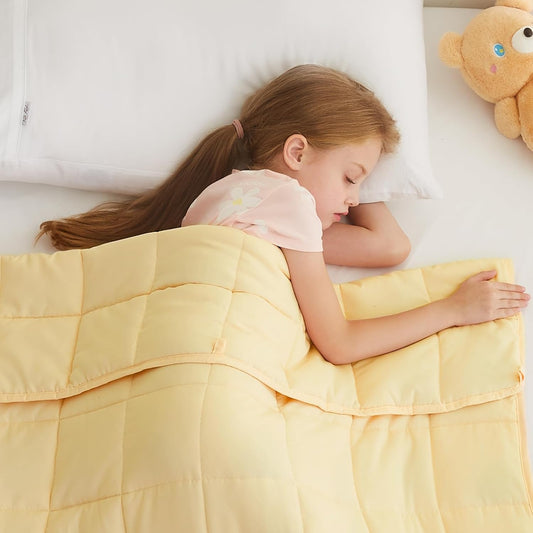 L'AGRATY Weighted Blanket - 36"x48" 5lbs Weighted Blanket Microfiber Material with Glass Beads Small Blanket for All-Season Summer Fall Winter Soft Thick Blanket