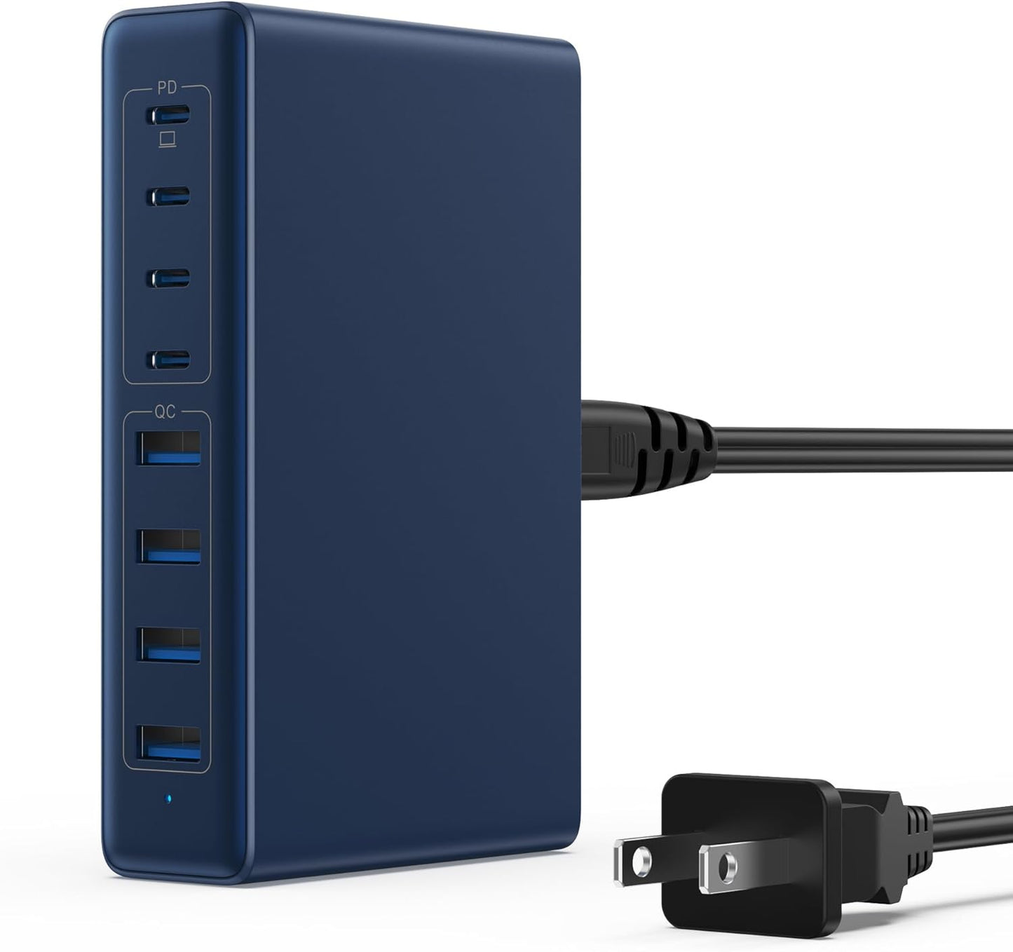 200W USB C Charger Block,GaN IV Charging Station 8 Ports,QC4.0 Fast Charging Station Hub+PD 65W USB C Laptop Charger Adapter Compatible with MacBook Air/Pro,DELL,iPhone 16/15,iPad,Steam Deck-Deep Blue