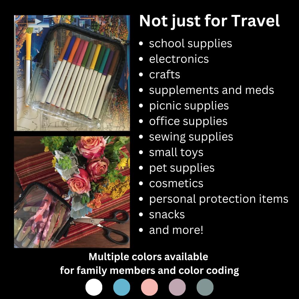 BORSALI TSA Quart Size Bag Approved for Carry On Travel - One (1) Quart Clear Toiletries, Cosmetic and 3-1-1 Liquids Toiletry Bag