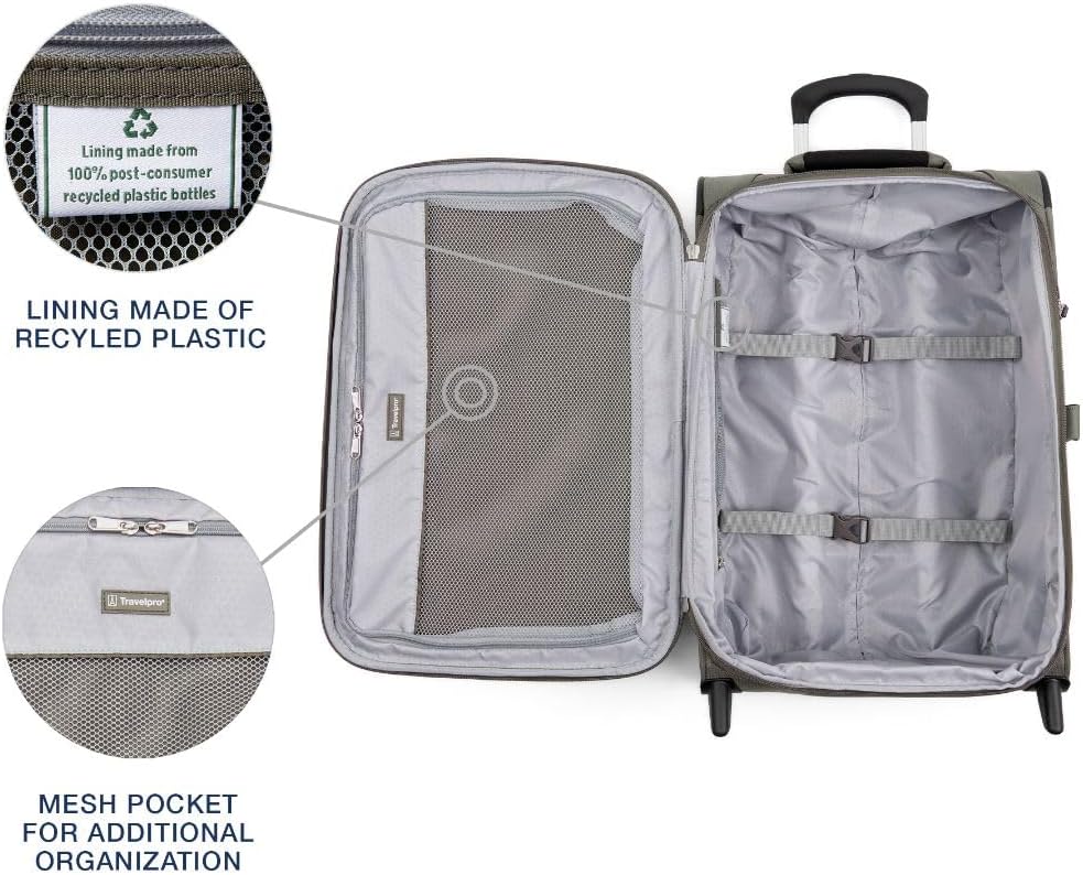 Travelpro Maxlite 5 Softside Expandable Upright 2 Wheel Carry-on Luggage, Lightweight, 22-Inch — Slate Green