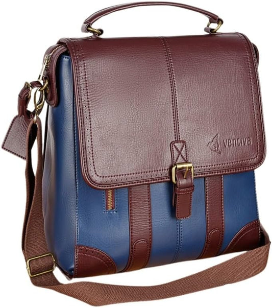 3-Bottle Leather Wine Tote – Handcrafted Carrier with Dividers, Secure Buckle & Zipper – Portable Cooler for Travel, Picnics & Parties – Great Gift for Wine Lovers