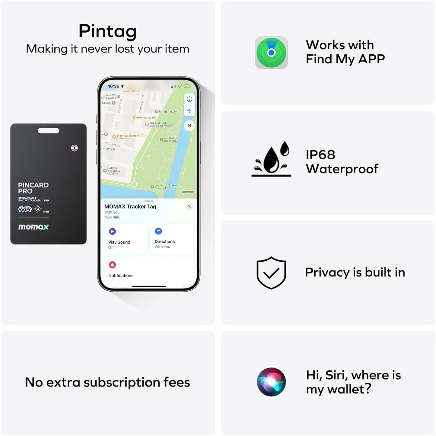 MOMAX Key Finder, Tracker Tag, Works with Apple Find My (iOS Only), Key Tracker with APP,Sound Location, Key Locator Tracker for Luggage, Suitcase, Wallet, Pet, Kid