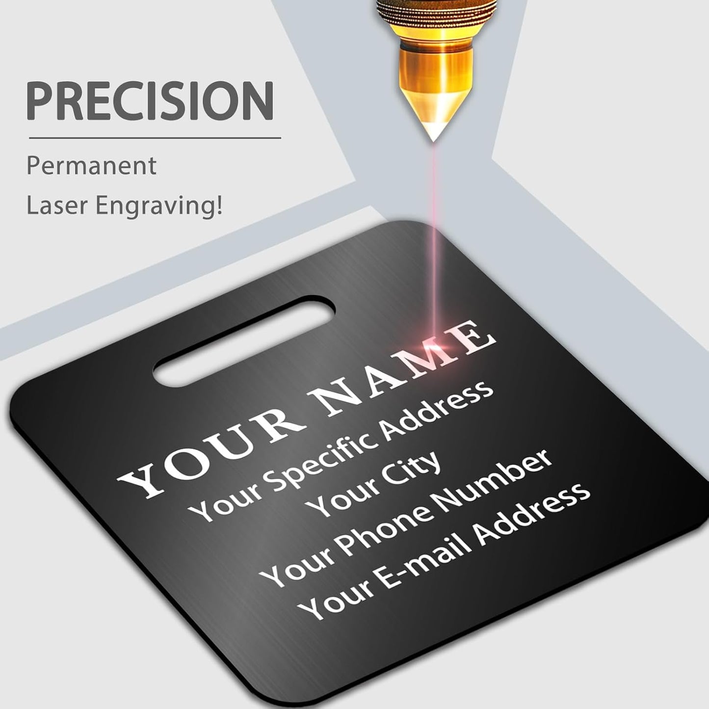 Personalized Luggage Tags for Suitcases (2/4/6/8 Pack) - Custom Engraved Metal Travel Tag, Customizable Pattern/Name/Text for Bags Backpacks Suitcases