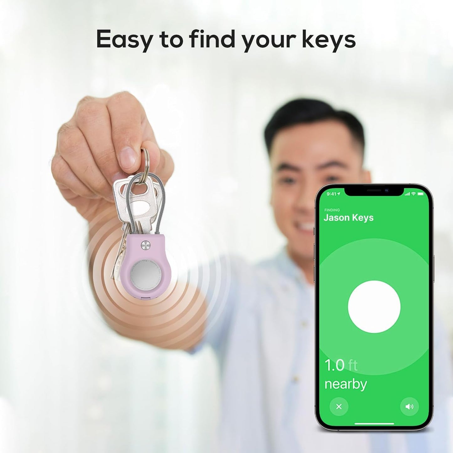 Air tag Holder,(4 Pack) Air tag Keychain with Secure Lock,Air Tags Case with Wire Cable for Apple Airtag,Anti-Lost Protective Case with Keyring for Luggage, Key, Pet, Bag, Black/Purple