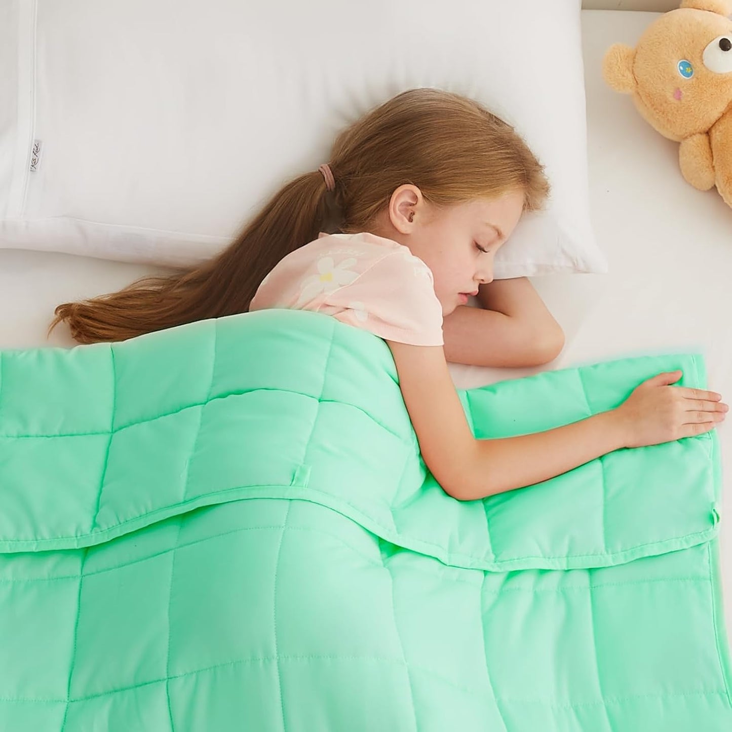 L'AGRATY Weighted Blanket - 40"x60" 10lbs Breathable Weighted Blanket Microfiber Material with Glass Beads