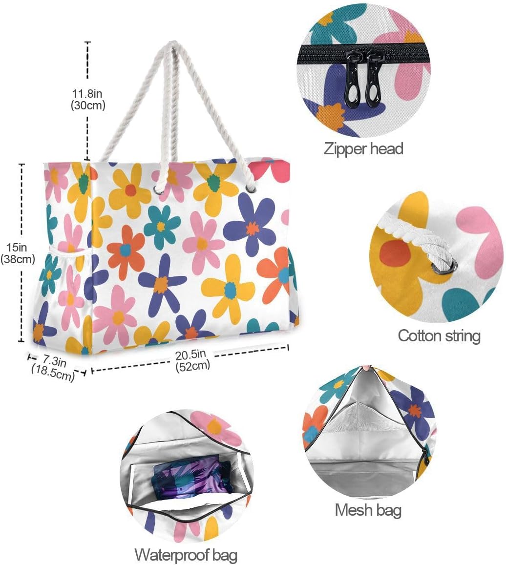 senya Large Beach Bags Totes Canvas Tote Shoulder Bag Soft Wave Water Resistant Bags for Gym Travel Daily Ocean