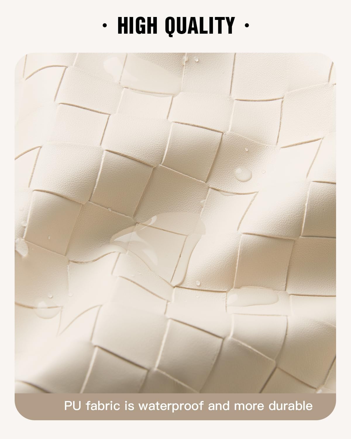 EACHY Travel Toiletry Bag with Hanging Hook, Portable Makeup Cosmetic Bags for Women, Water-Resistant Full-Size Travel Accessories (Plait White)