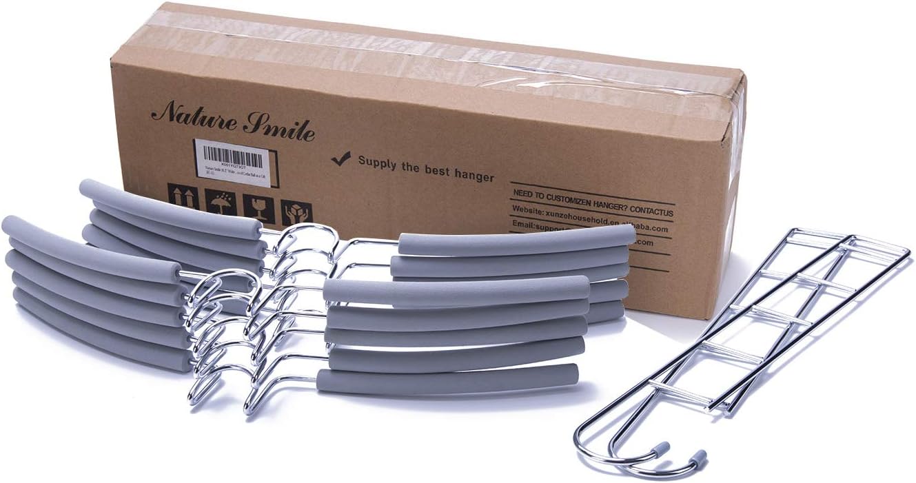 Nature Smile No Shoulder Bump Multiple Sweater Coat Clothes Hangers,Multi Layers Space Saving T Shirt Blouse Rack,(2 Pack Light Grey Color)