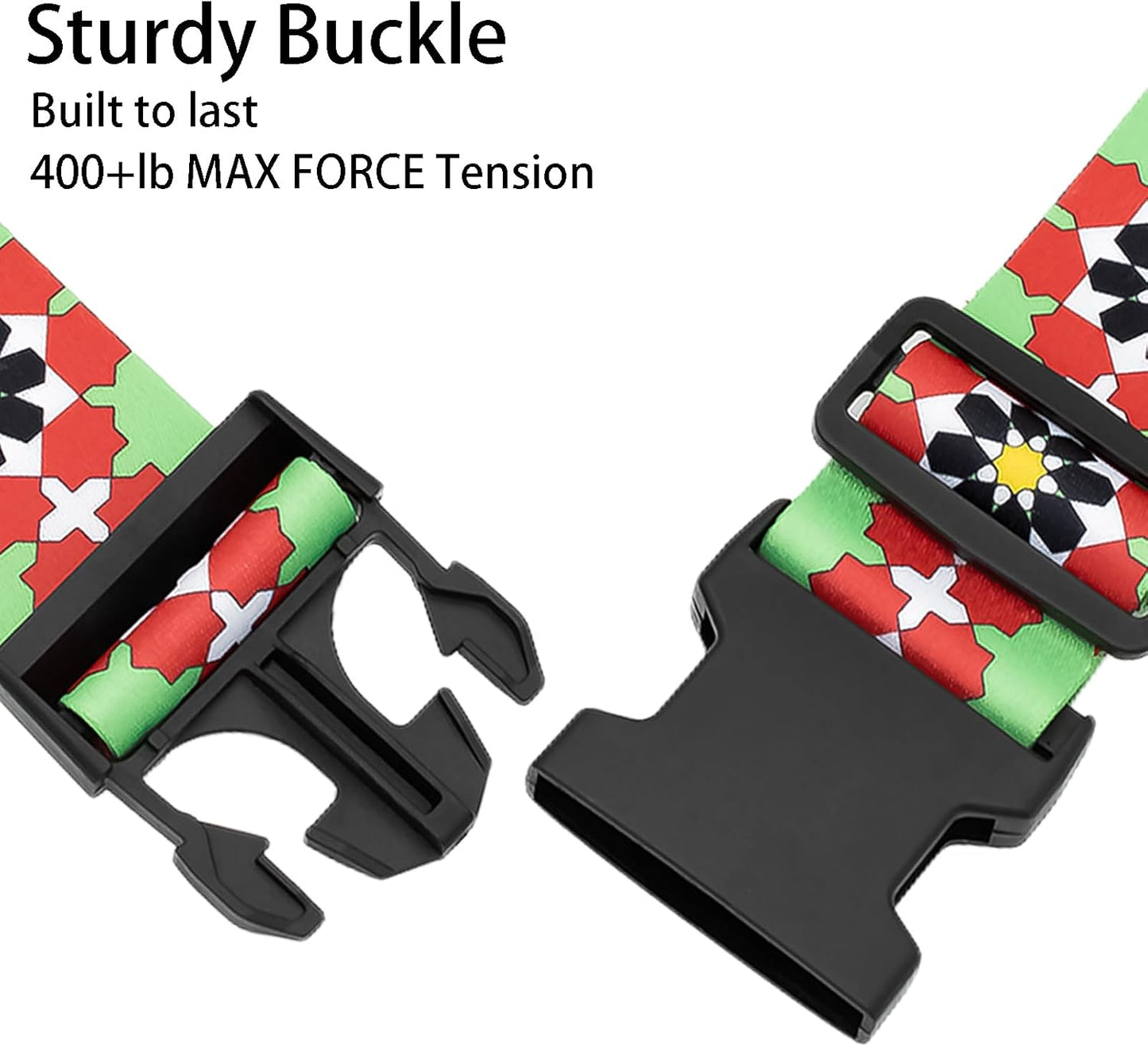 Flowers Luggage Straps for Suitcases, Adjustable Luggage Travel Belts to Keep Luggage Security While Travel, Strong Polyester Fabric, Easy-to-Recognize Stylish Design Travel Accessories, 2 Pack