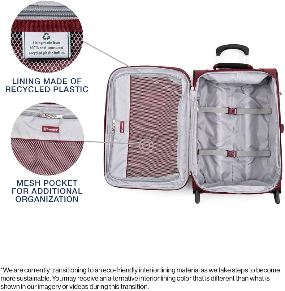 Travelpro Maxlite 5 Softside Expandable Upright 2 Wheel Carry-on Luggage, Lightweight, 22-Inch — Burgundy