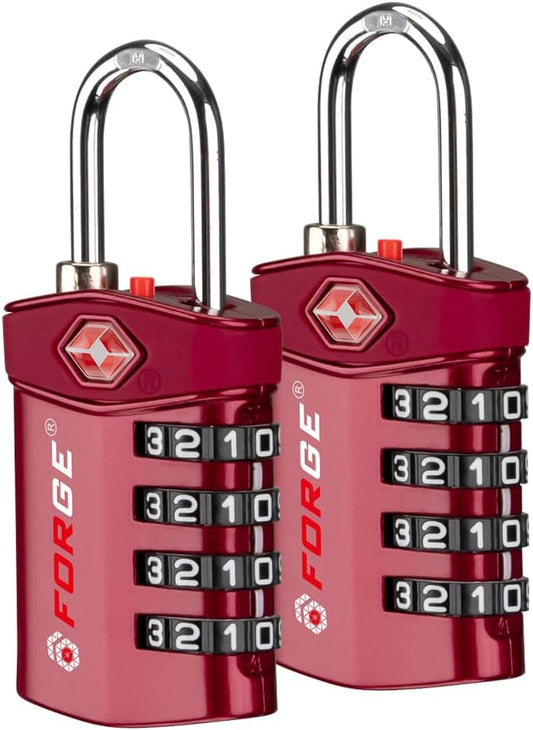 Forge Travel Lock,TSA Approved Luggage Locks for Air Travel, Gym Lockers, School Lockers, Pelican Cases, Gun Case, Easy Read Dials, Durable Alloy Body