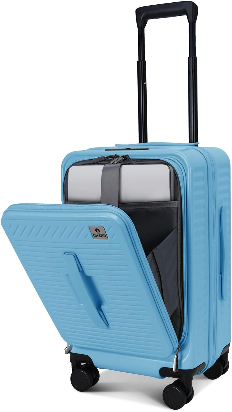 20 Inch Luggage with Spinner Wheels,Expandable Front Opening Suitcase 100% PC Hard Shell TSA Lock, Smooth Rolling Wheels, Lightweight Travel for Men and Women, Y03 Yellow Slightly Larger