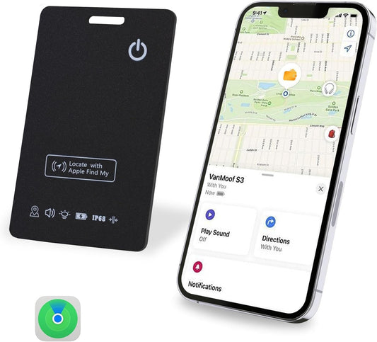 [Apple MFi Certified] LBPRT Air Card Tag Rechargeable Wallet Tracker Thin 1.6mm, Item Finder Work with Apple Find My APP (iOS Only, Android not Supported) Smart Locator for Luggage Suitcase, Purse,Bag