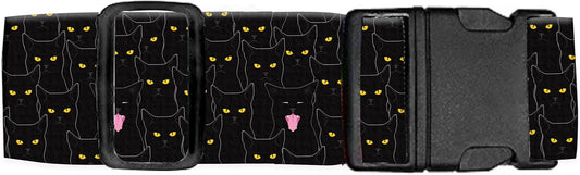 Luggage Straps for Suitcases Travel Belt Accessories, Cute Suitcase Strap, Adjustable Luggage Belt Strap, Heavy Duty with Quick-Release Buckle Luggage Strap Luxury Black Cats