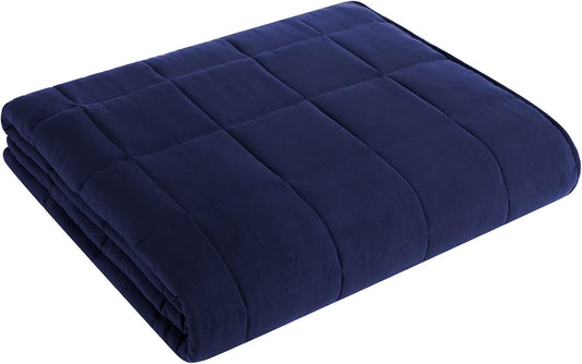 L'AGRATY Weighted Blanket - 80"x87" 20lbs Cooling Breathable Heavy Blanket Microfiber Material with Glass Beads for Adult All-Season Summer Fall Winter Soft Thick Comfort