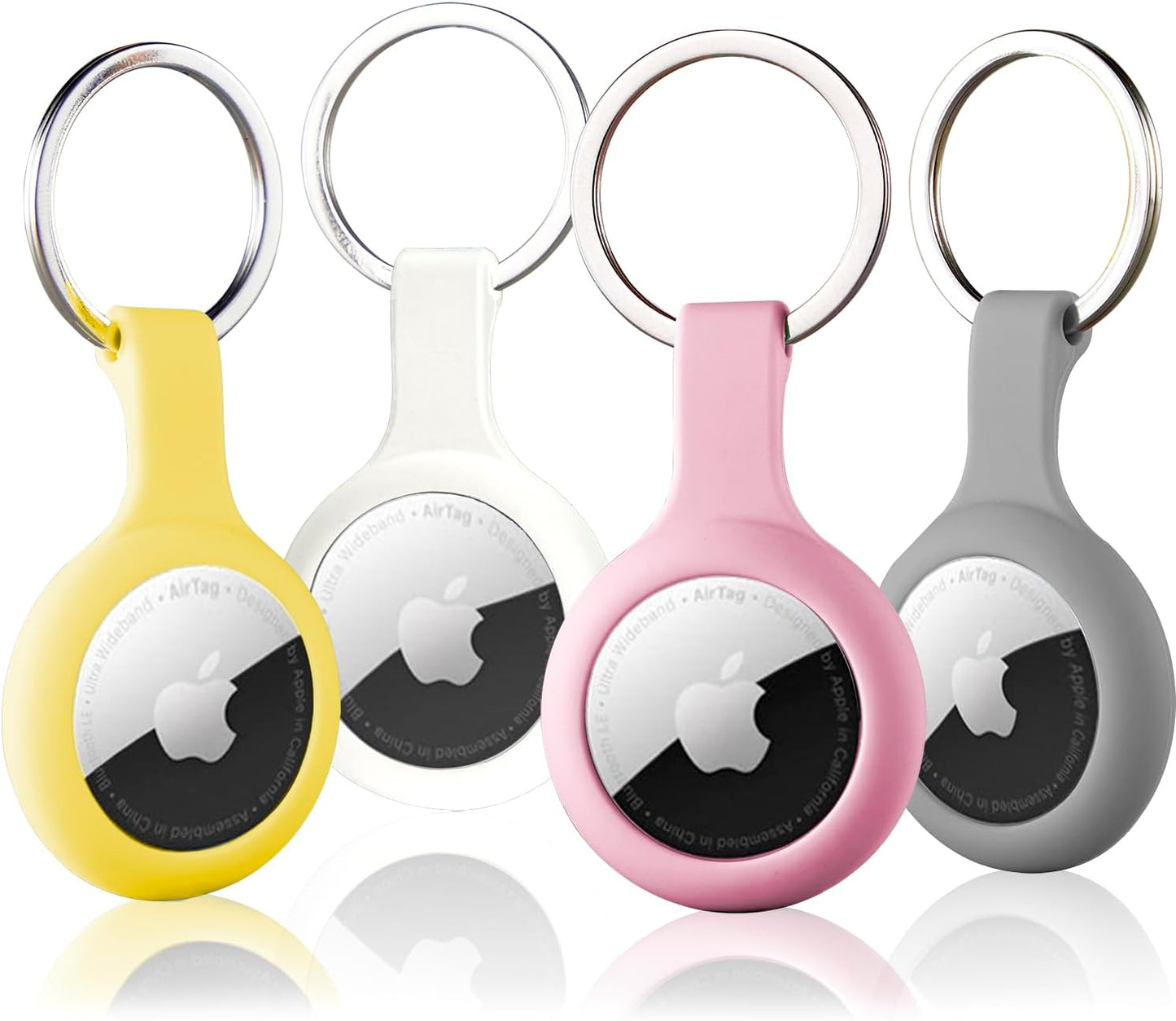 ThingsBag Apple AirTags 4 Pack Case Keychain Silicone Apple Air Tags Holder Item Finders Accessories Comes with Metal Snap Airtags Keyring Case 4 Pack