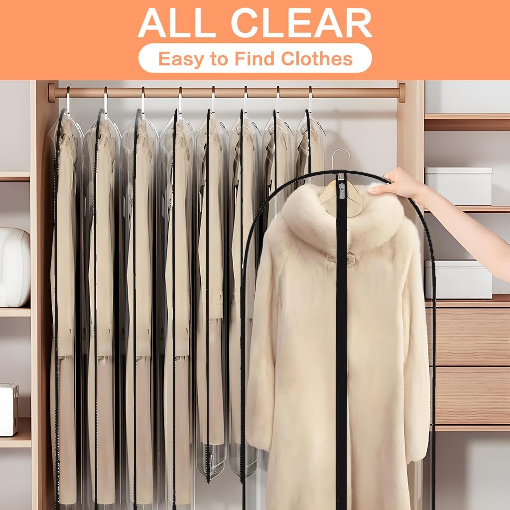 Garment Bags for Hanging Clothes Travel (set of 12) Clothing Suit Bags for Closet Storage Wedding Dress Garment Bag with Zipper Gown Garment Bag for Long Dresses