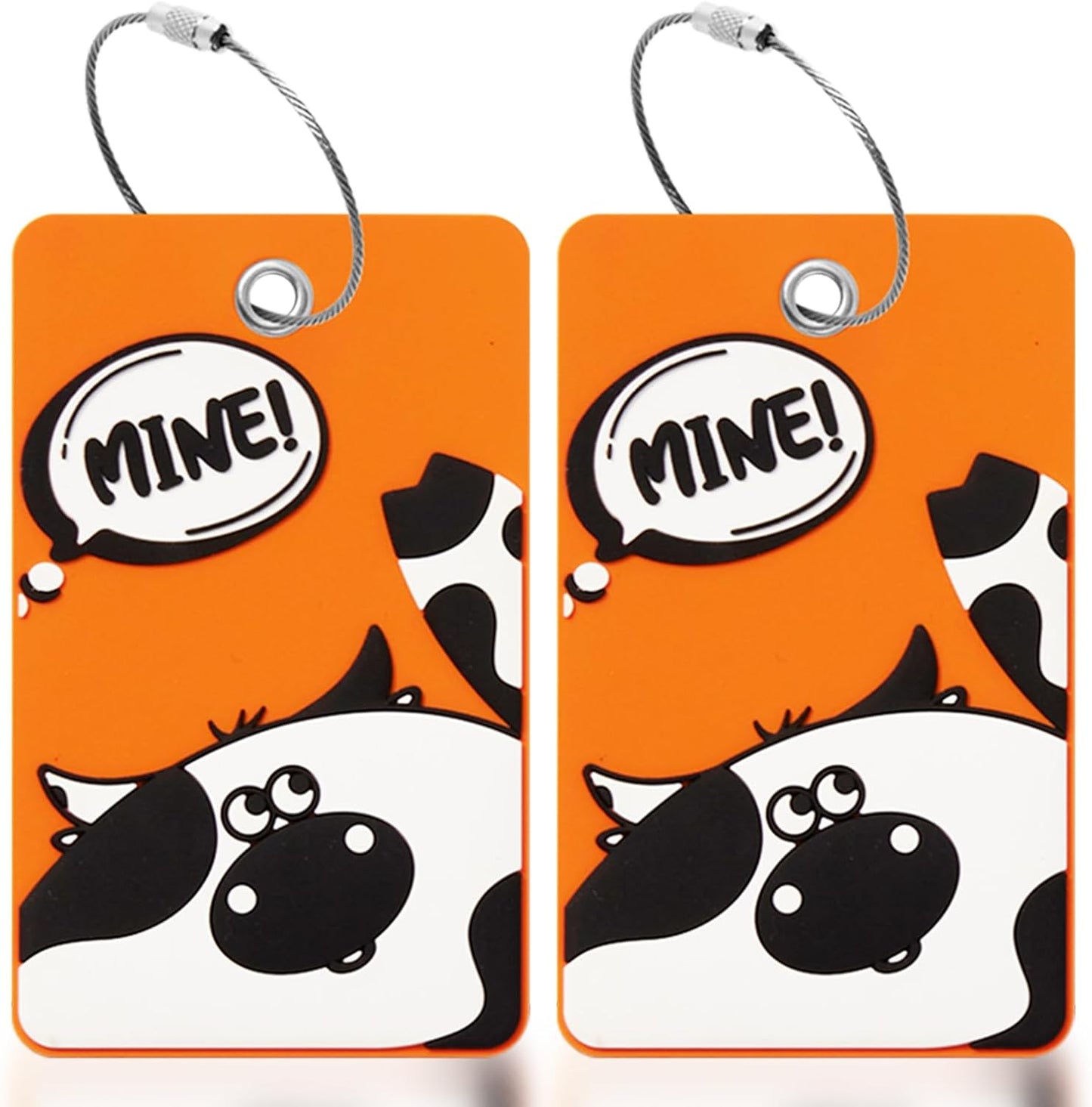 2PCS 2303 Bright Silicone Luggage tag (Orange)