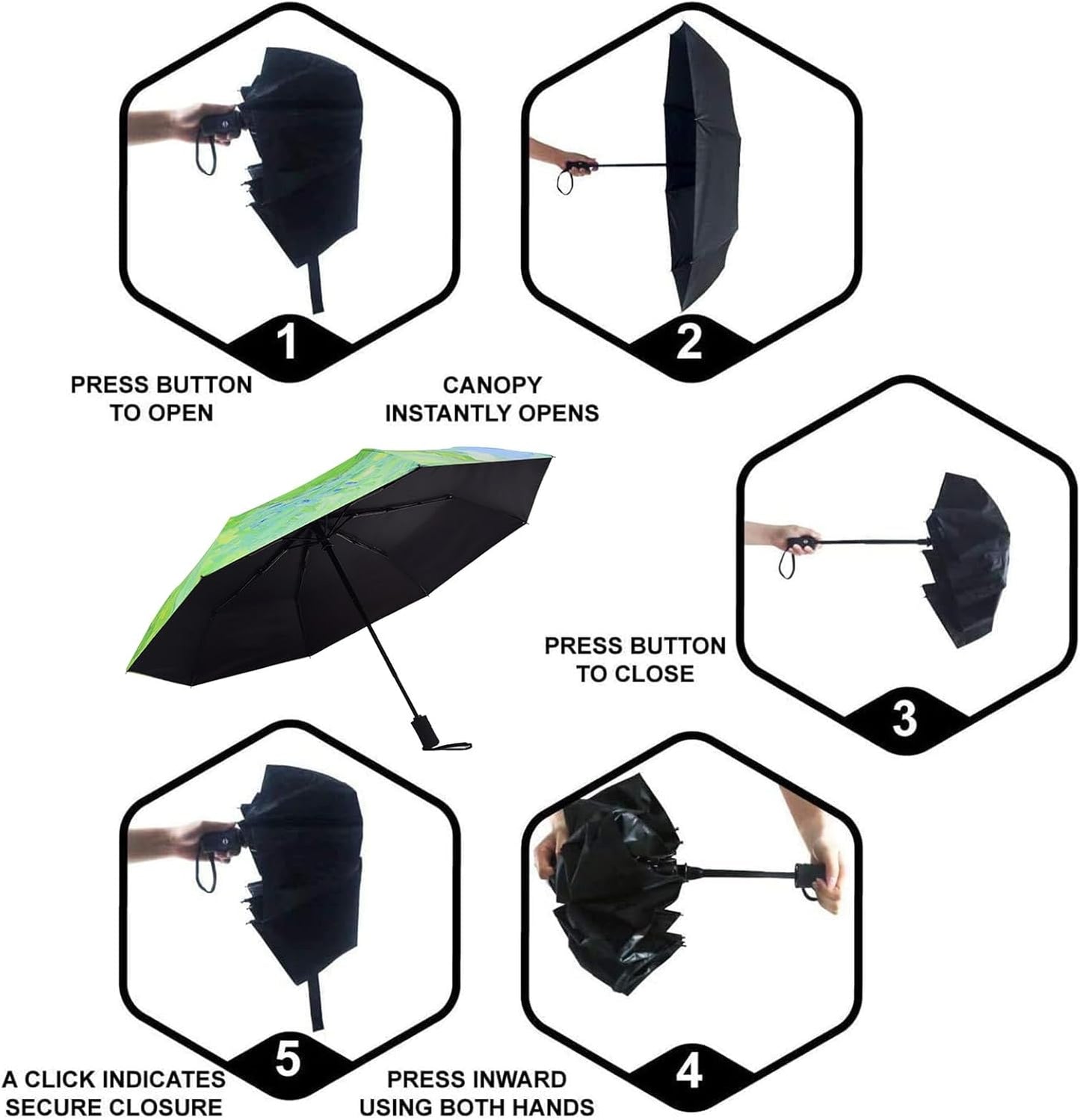 SY COMPACT Travel Umbrella Windproof Automatic Umbrellas Small Compact UV Sun Protection Factory Outlet Umbrella