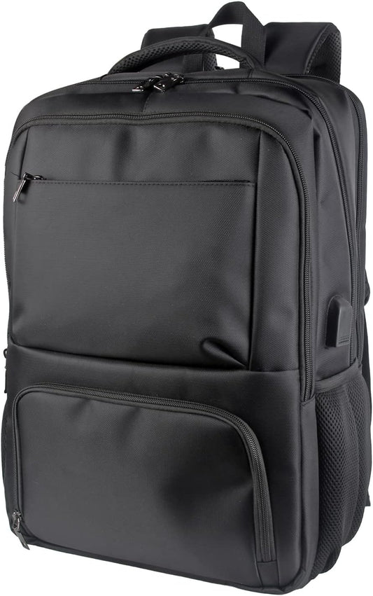 Laptop Backpack Fits 17 Inch Computer, Bussiness Travel Backpack with USB Charging Port and Anti Theft Pocket, Black