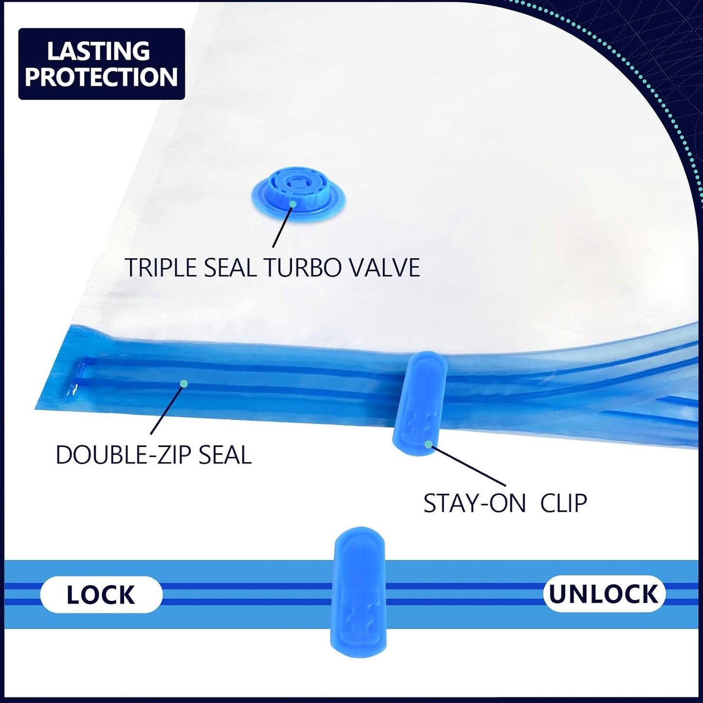 Vacuum Seal Bags for Clothing with Electric Pump, 10 Pack(5 Jumbo/5 Large Vacuum Storage Bags) Space bags vacuum Packing Bag for Travel Luggage Blankets Comforters Vaccine Sealed Storage Bag