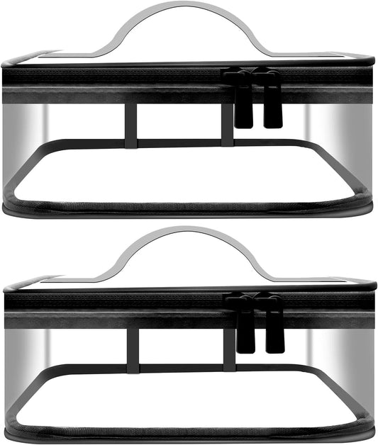 Clear Makeup Bags, 2 Pcs Transparent Cosmetic Bags, Black