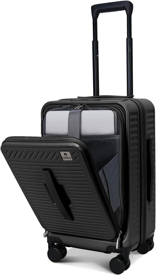 20 Inch Luggage with Spinner Wheels,Expandable Front Opening Suitcase 100% PC Hard Shell TSA Lock, Smooth Rolling Wheels, Lightweight Travel for Men and Women, Y03 Yellow Slightly Larger