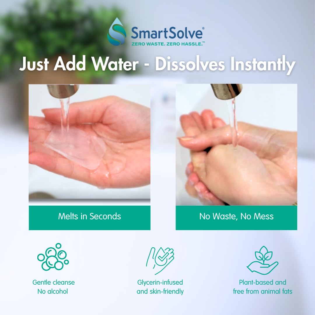 Lavender Scented Soap Sheets (Pack of 5, 50 sheets) - Eco-Friendly, Water-Soluble, Biodegradable, TSA-Friendly Travel Pocket Hand Wash | Cruelty-Free, Alcohol-Free, Gentle on Skin,