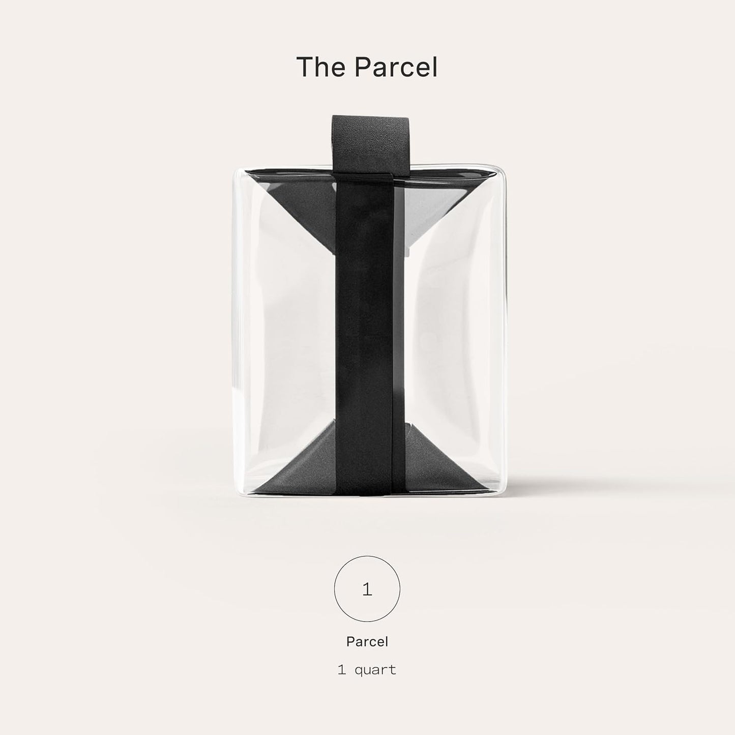 Cadence Parcel - Clear Kit with Magnetic Closure - Durable and Leak-Resistant Travel Toiletry Kit - TSA-Compliant & Modular Design - Hygiene Bag for Travel Essentials - 1 Qt - Ink