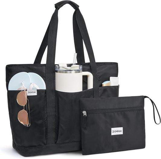 G4Free Beach Bag,Waterproof Beach Tote Pool Bags for Women,Compatible with Stanley Cup,Foldablefor Weekender Travel