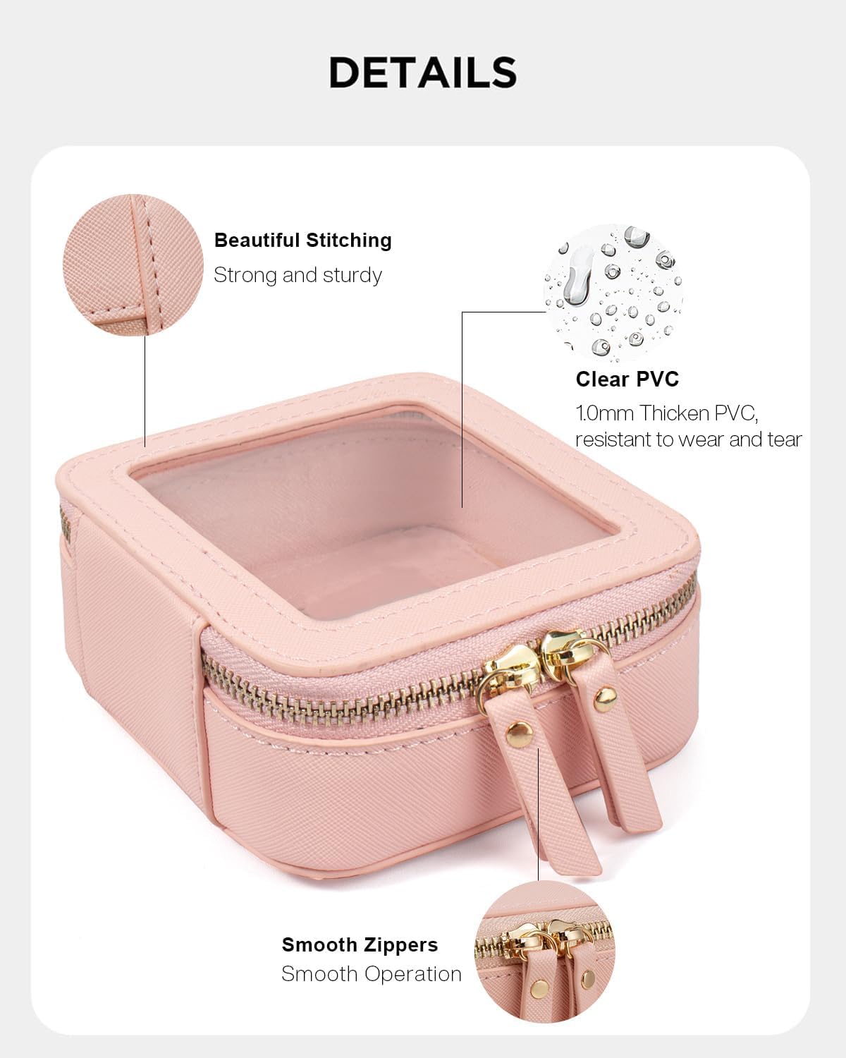 Travel Clear Makeup Bag Set, TSA Approved Cosmetic Bag Case with Zipper Portable Makeup Pouch Toiletry Bag Women Traveling Cosmetic Organizer Storage Bag Car Organizer Car Essentials for Women