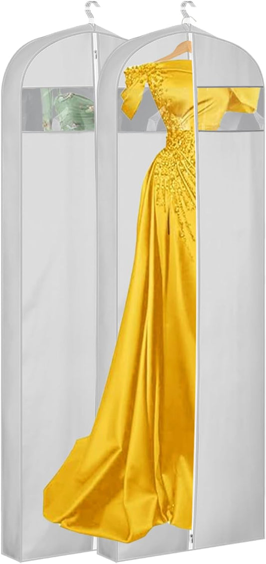 65" Dress Bags for Gowns Long, Dress Garment Bags for Hanging Clothes, Dress Bags for Closet Storage and Traveling, Foldable Dress Cover